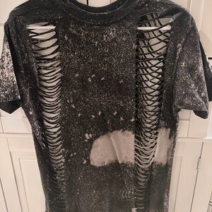 Gilded Intent Black and Gray Distressed Tee